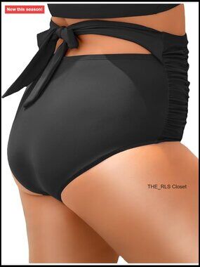 Plus Size High Waisted Bikini Bottoms with Tummy Control